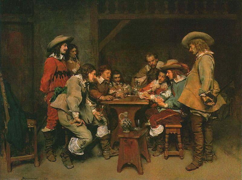 Jean-Louis-Ernest Meissonier A Game of Piquet, oil painting picture